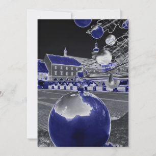 Christmas in blue holiday card