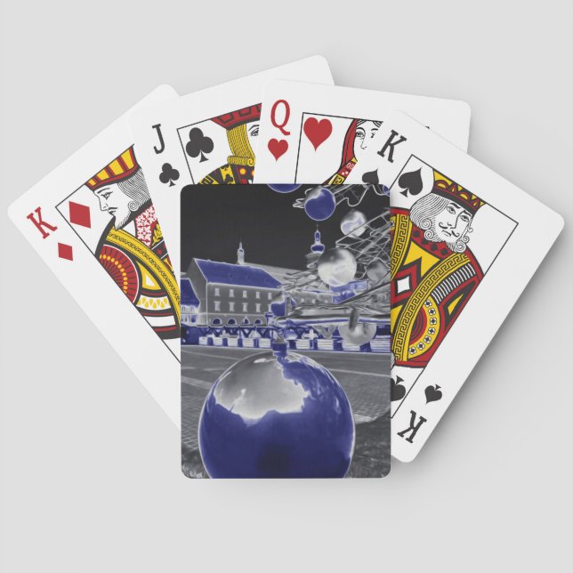 Christmas in blue playing cards (Back)