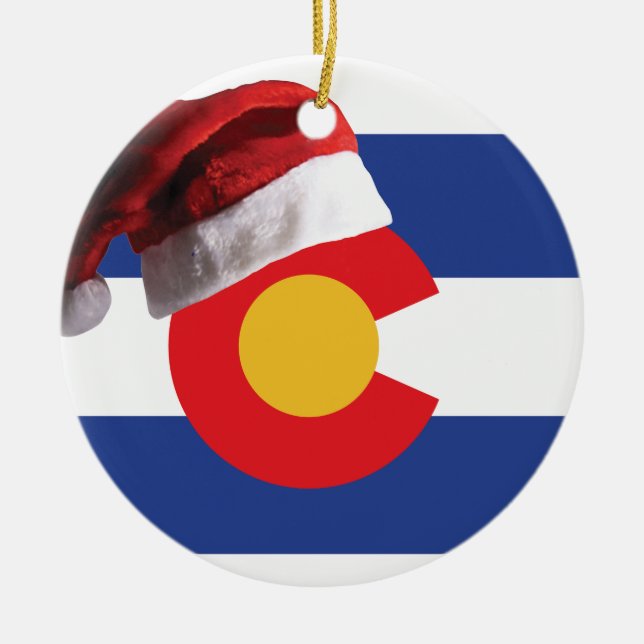 Christmas in Colorado Ceramic Tree Decoration (Front)