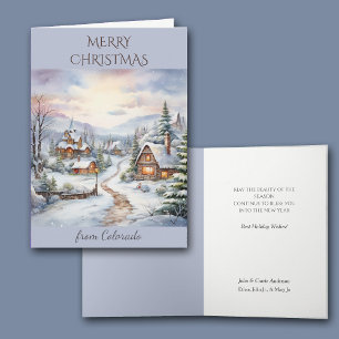 Christmas in Colorado Mountain Village Holiday Card