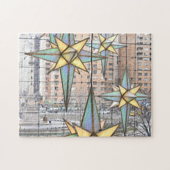 Christmas in Columbus Circle Holiday Stars NYC Jigsaw Puzzle (Horizontal)
