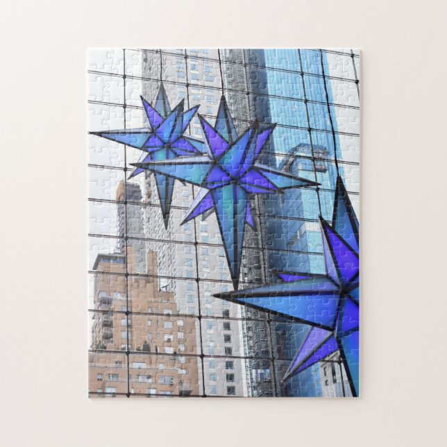 Christmas in Columbus Circle Holiday Stars NYC Jigsaw Puzzle (Vertical)
