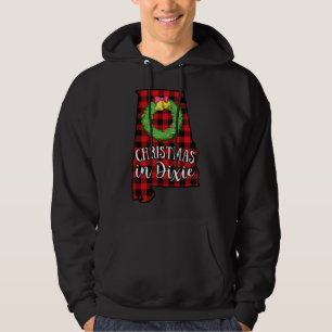 Christmas in Dixie Alabama Buffalo Red Plaid South Hoodie