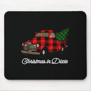 Christmas In Dixie Down South Plaid Holiday  Mouse Pad