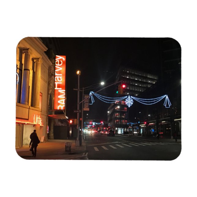Christmas in Downtown Brooklyn NYC Photography Magnet (Horizontal)