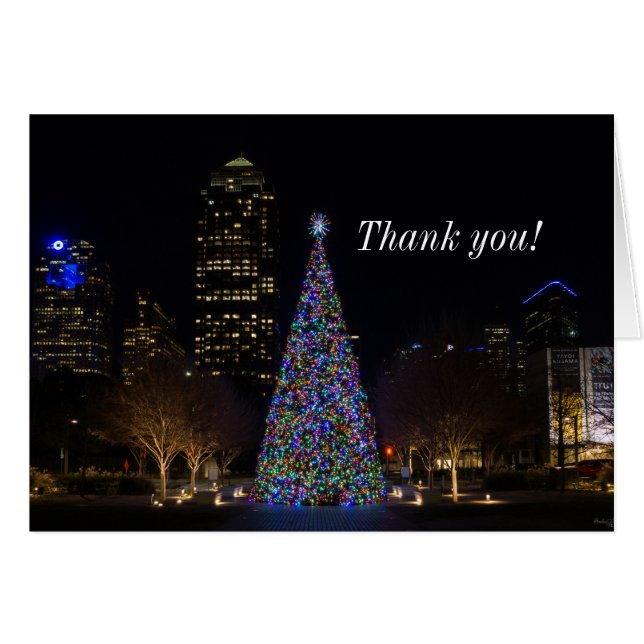 Christmas In Downtown Dallas Thank You Card (Front Horizontal)