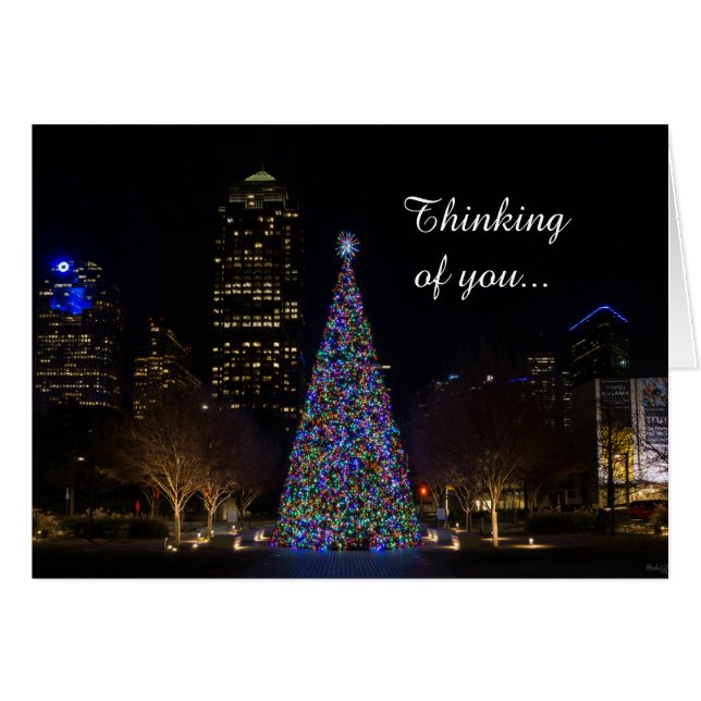Christmas In Downtown Dallas Thinking Of You Card (Front Horizontal)