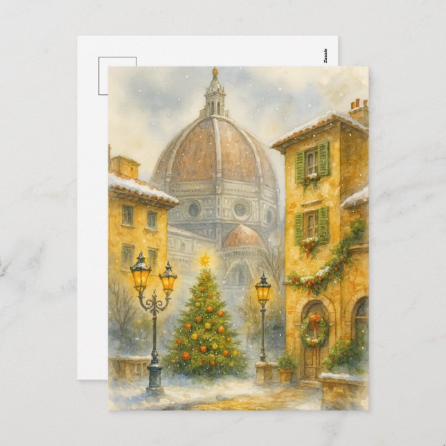 Christmas in Florence Italy | Duomo Holiday Art  (Front/Back)
