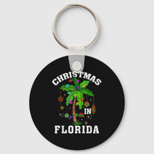 Christmas In Florida Deck The Palm Tree Xmas Winte Key Ring