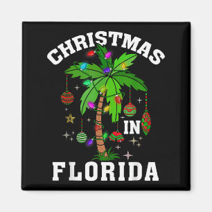 Christmas In Florida Deck The Palm Tree Xmas Winte Magnet