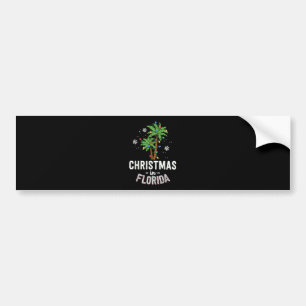 Christmas In Florida Deck The Palm Trees Family Va Bumper Sticker
