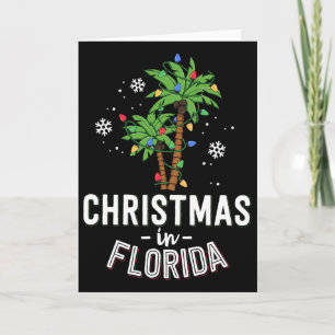 Christmas In Florida Deck The Palm Trees Family Va Card
