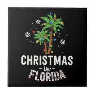 Christmas In Florida Deck The Palm Trees Family Va Ceramic Tile