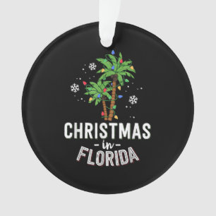 Christmas In Florida Deck The Palm Trees Family Va Ornament