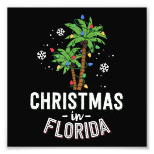 Christmas In Florida Deck The Palm Trees Family Va Photo Print