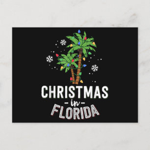 Christmas In Florida Deck The Palm Trees Family Va Postcard