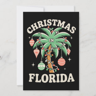 Christmas In Florida Palm Tree Xmas Lights Winter Holiday Card