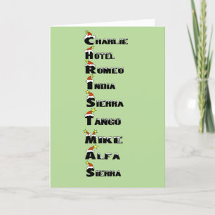 Christmas in Graphic Phonetic Alphabet Card
