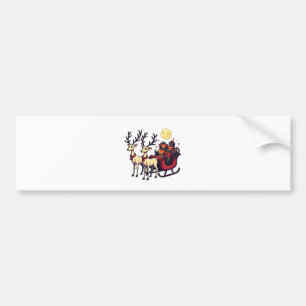 Christmas in Halloween Reindeer Pumpkin Presents Bumper Sticker