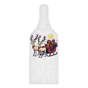 Christmas in Halloween Reindeer Pumpkin Presents Cutting Board