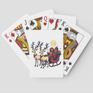 Christmas in Halloween Reindeer Pumpkin Presents Playing Cards