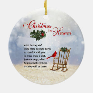 Christmas in Heaven - Empty Chair Ceramic Ornament