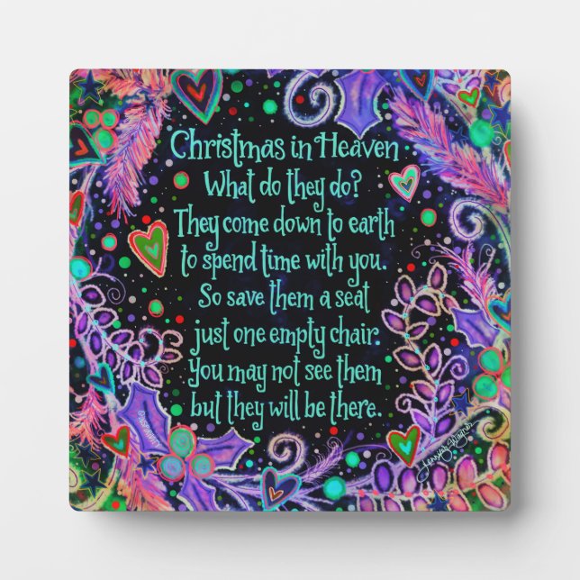 Christmas in Heaven Inspirational Holiday Plaque (Front)