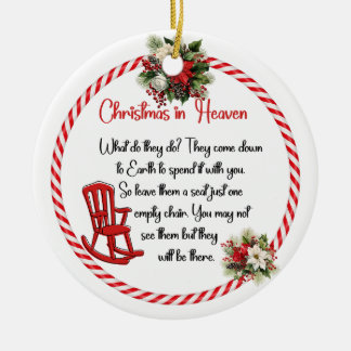 Christmas in Heaven What Do They Do? Ceramic Ornament