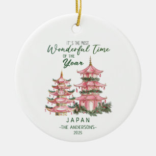 Christmas in Japan Custom Travel Ceramic Ornament