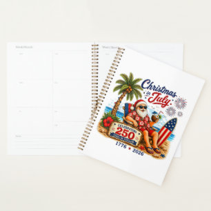 Christmas in July 250 Years of Freedom Beach Santa Planner