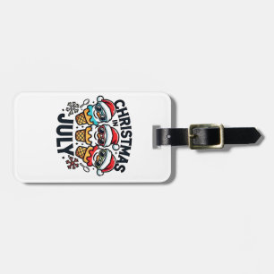 Christmas in July 4th of July Ice Cream USA Luggage Tag