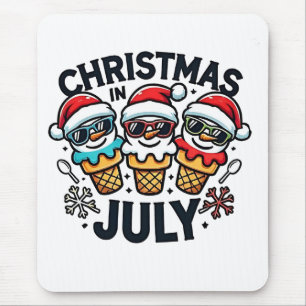 Christmas in July 4th of July Ice Cream USA Mouse Pad