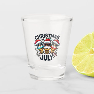 Christmas in July 4th of July Ice Cream USA Shot Glass