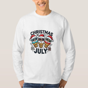 Christmas in July 4th of July Ice Cream USA T-Shirt