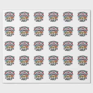 Christmas in July 4th of July Ice Cream USA  Wrapping Paper