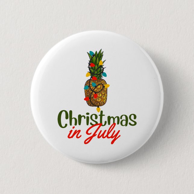 Christmas In July 6 Cm Round Badge (Front)