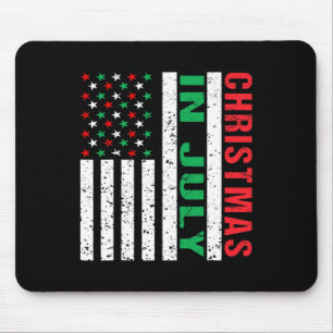 Christmas In July American Flag Xmas Patriotic Chr Mouse Pad