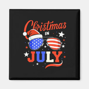 Christmas In July And Patriotic 4th Of July Indepe Magnet