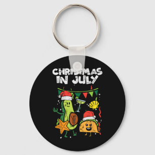Christmas In July Avocado Taco Summer Mexican Men Key Ring