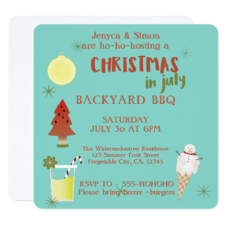 christmas in july invitations