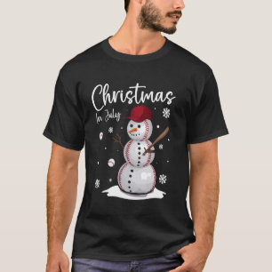 Christmas In July Baseball Snowman Sports Summer B T-Shirt