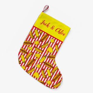 Christmas in July BBQ Food Pattern Small Christmas Stocking