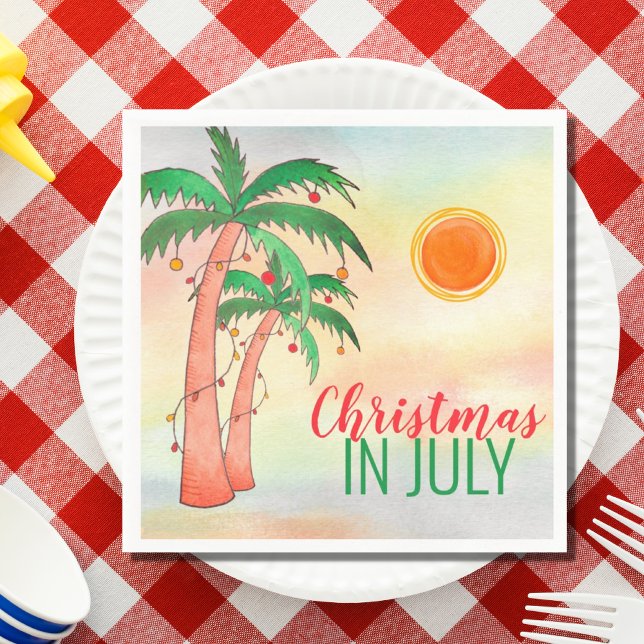 Christmas in July BBQ Party Palm Trees Napkins (Creator Uploaded)