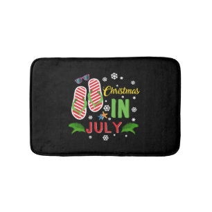 Christmas In July Beach Flip Flops Sunglasses Sun Bath Mat