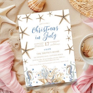 Christmas in July Beach Party Invitation