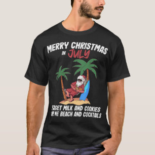 Christmas In July Beach Party Santa Men Women Vaca T-Shirt
