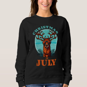 Christmas in July Beach Summer Reindeer Beach Bash Sweatshirt