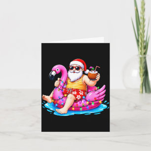 Christmas in july beach summer santa boys mens card