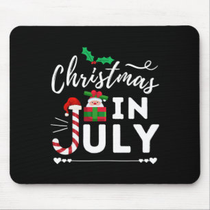 Christmas In July Beach Summer Santa Hat Gift Hawa Mouse Pad