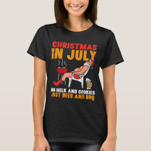 Christmas in july beer and bbq summer xmas in july T-Shirt